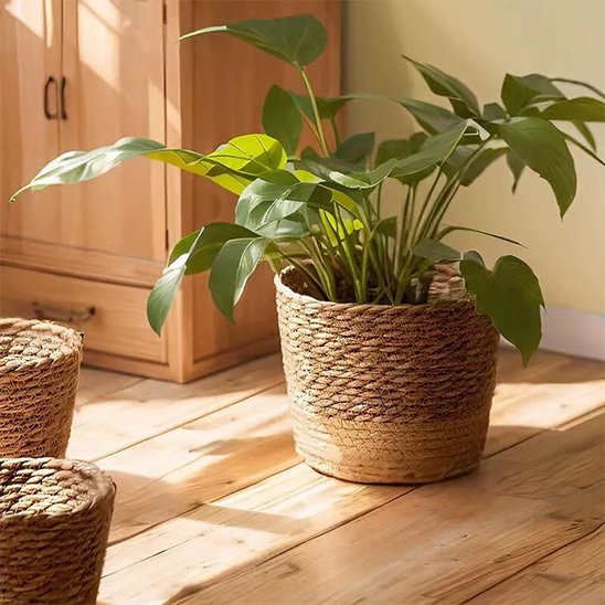 Cache pot en osier